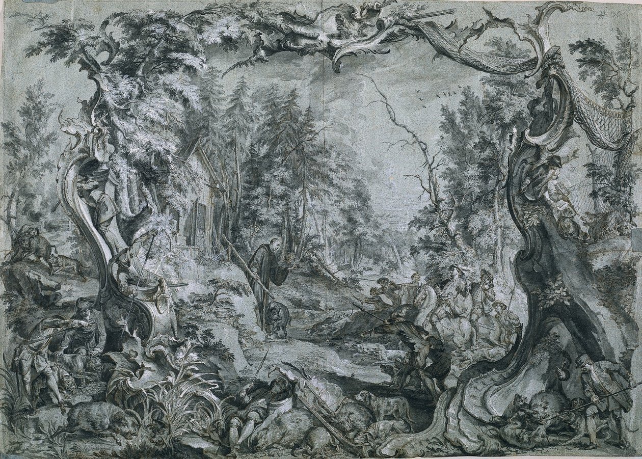 Svatý Deicolus a kanec, 1747-1748. od Johann Wolfgang Baumgartner