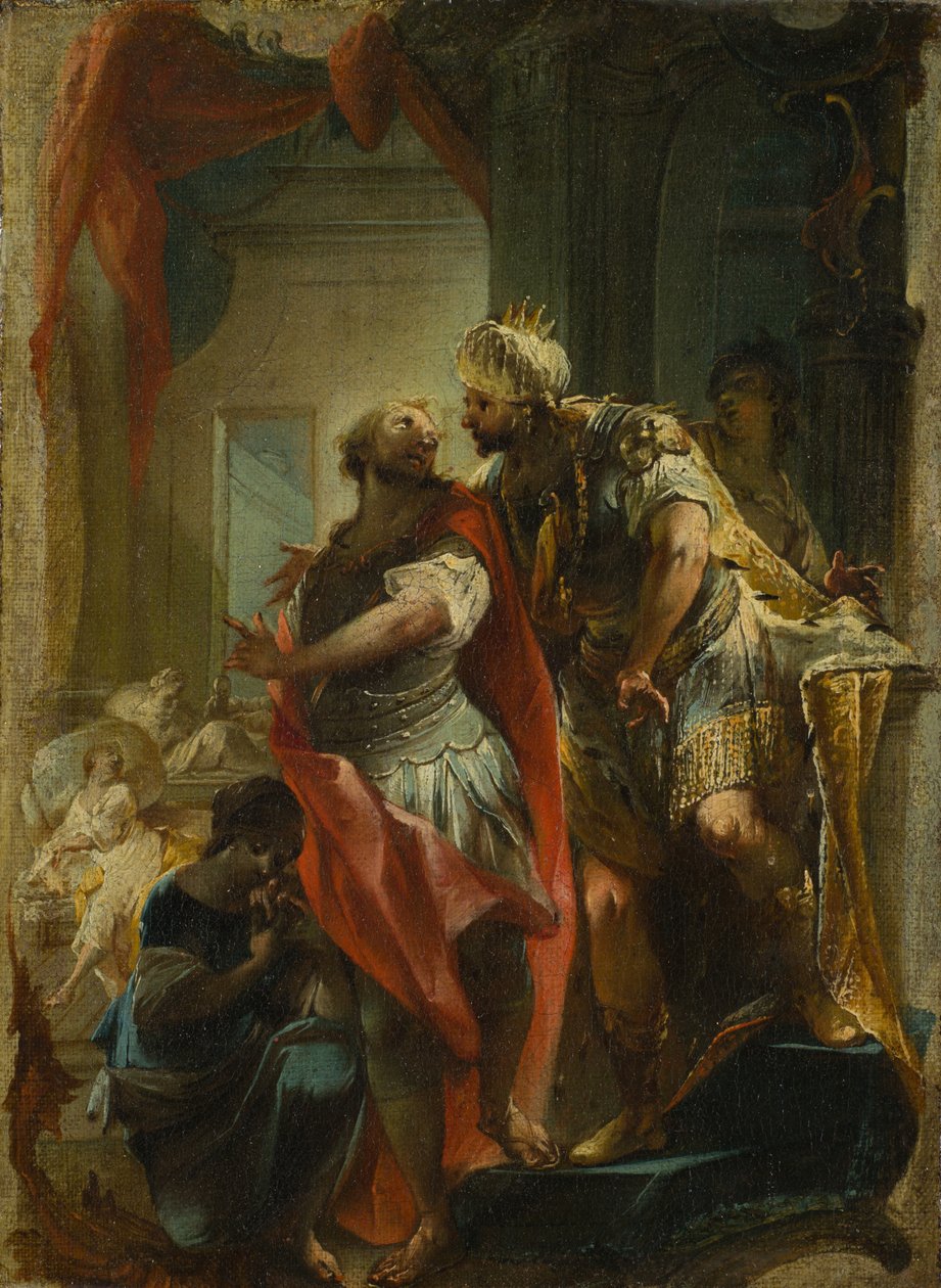 Saint Sampson s císařem Justiniánem, kolem roku 1750 od Johann Wolfgang Baumgartner