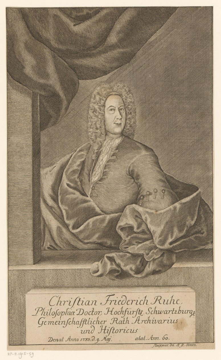 Portrét Christiana Friedricha Ruhe od Johann Wolfgang Heinrich Stockmar