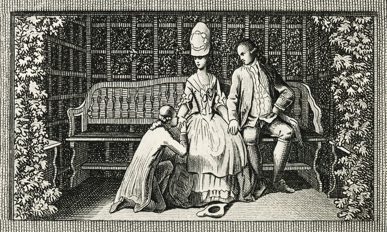 Nuoren Wertherin surut, Johann Wolfgang von Goethen (1749-1832) romaanin inspiroima kaiverrus, Saksa, 1700-luku od Johann Wolfgang von Goethe