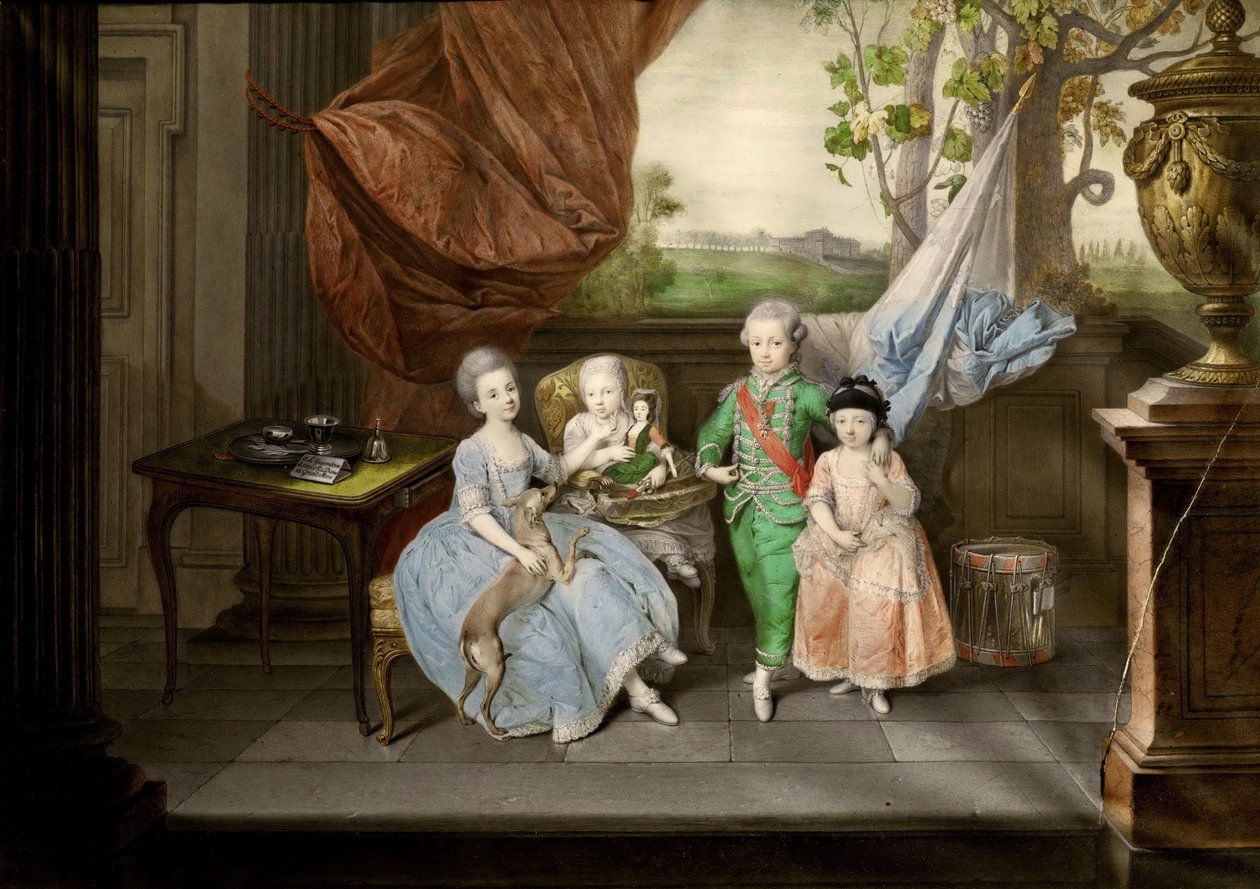Děti Ferdinanda z Parmy Ludvík, Karolína, Maria Antonia a Carlotta, 1778 od Johann Zoffani