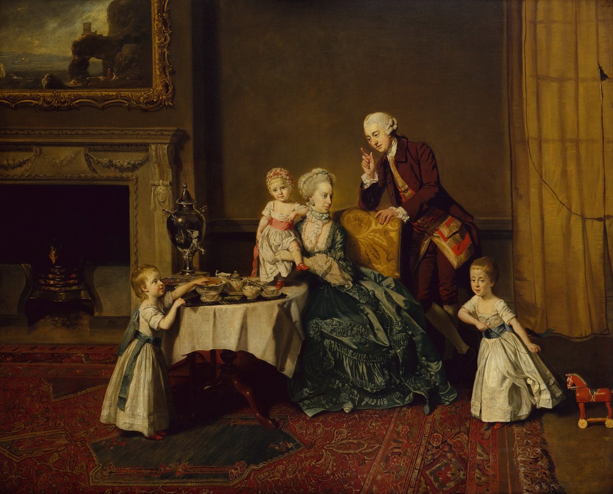 Skupinový portrét Johna 14. Lorda Willoughbyho de Broke a jeho rodiny od Johann Zoffany