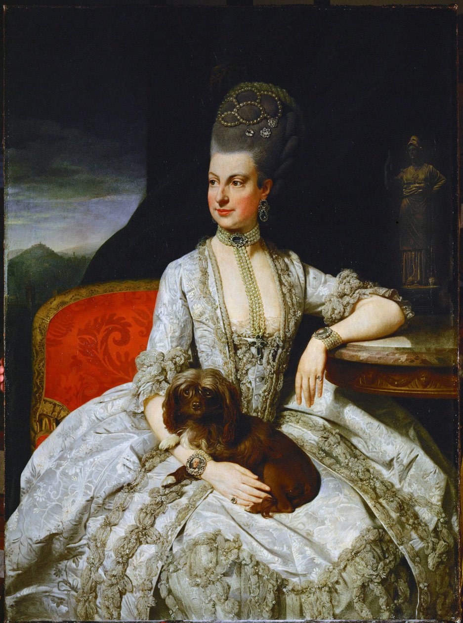 Arcivévodkyně Marie Kristýna, dcera císařovny Marie Terezie ... (olej na plátně) od Johann Zoffany
