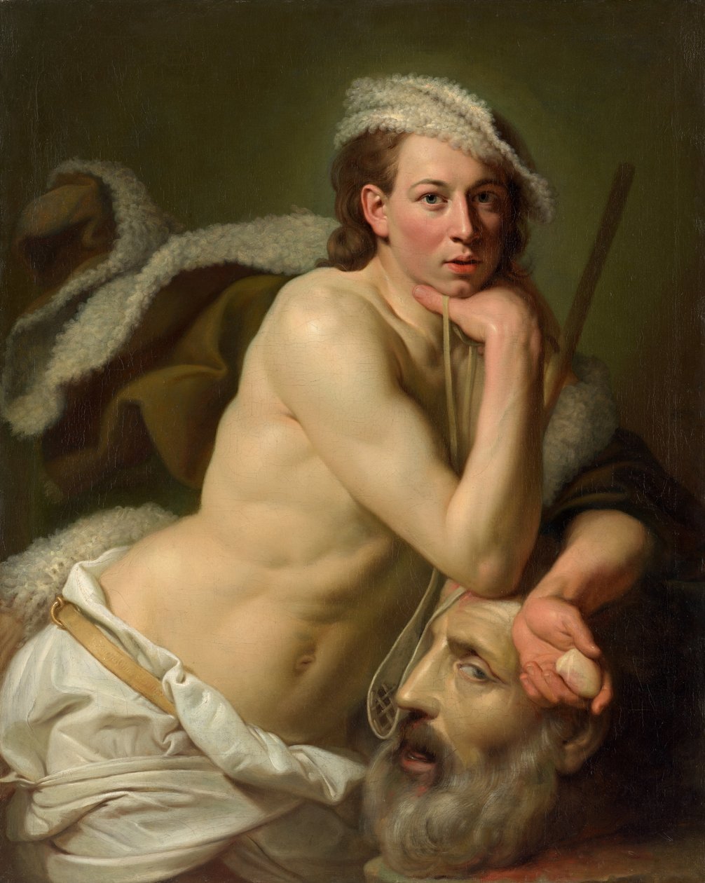 Autoportrét Davida s hlavou Goliáše od Johann Zoffany