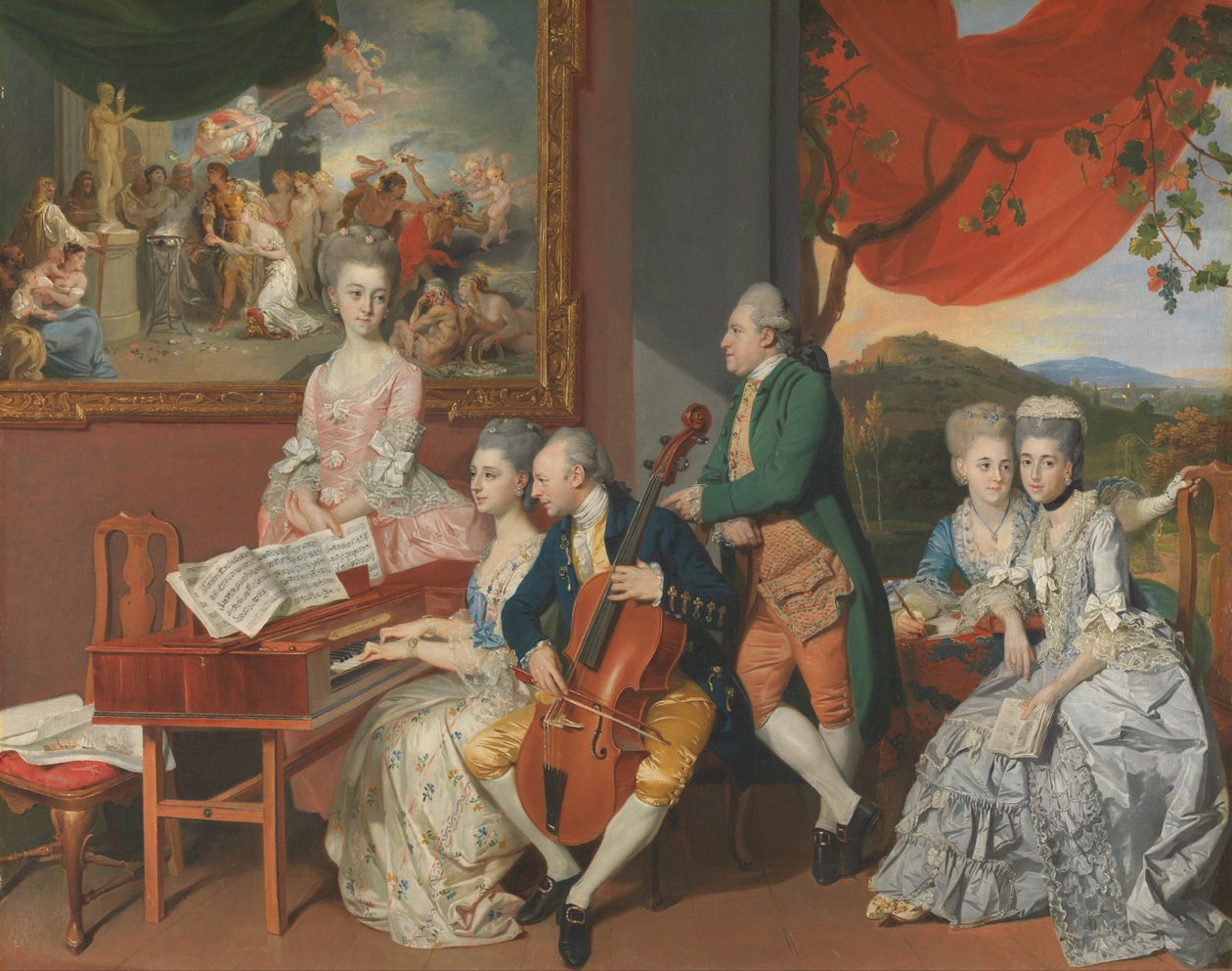 Rodina Goreových s Georgem, 3. hrabětem Cowperem od Johann Zoffany