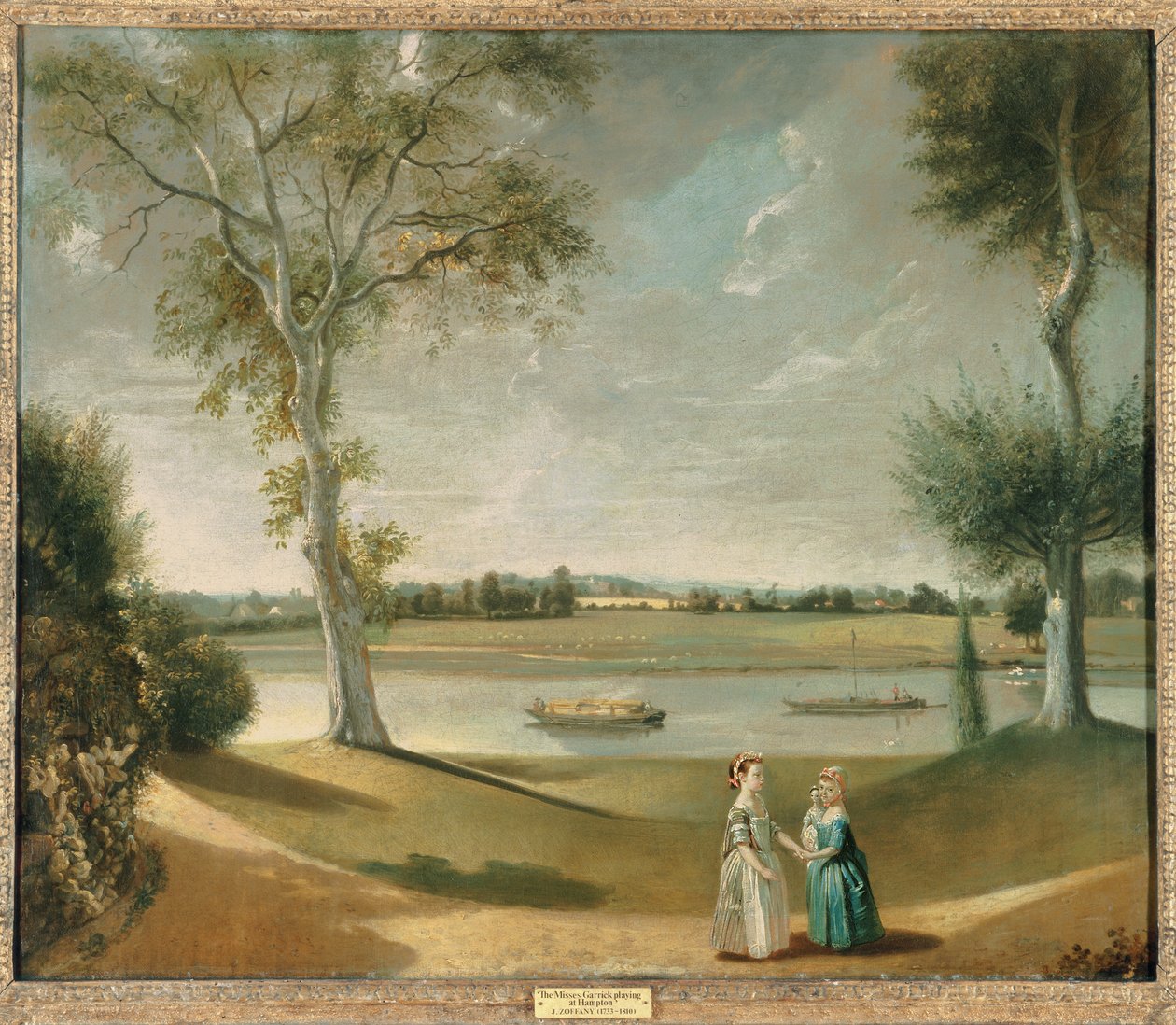 Slečny Garrick u Temže v Hamptonu, 1762 od Johan Joseph Zoffany