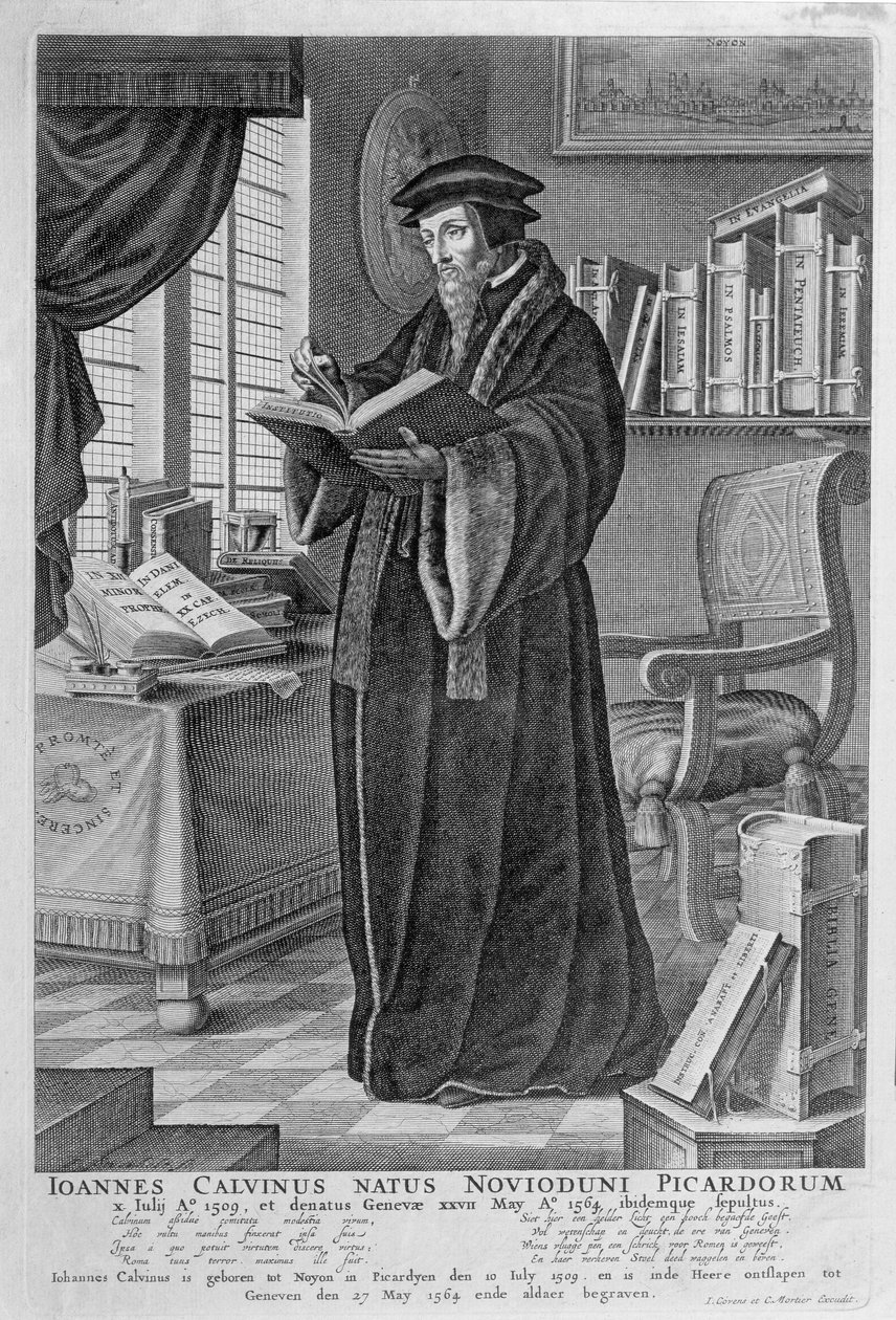 John Calvin (1509-64) od Johannes and Mortier, Cornelis Covens