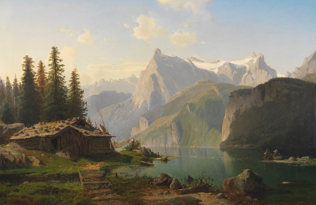 U Lucernského jezera od Johannes Bartolomaus Duntze