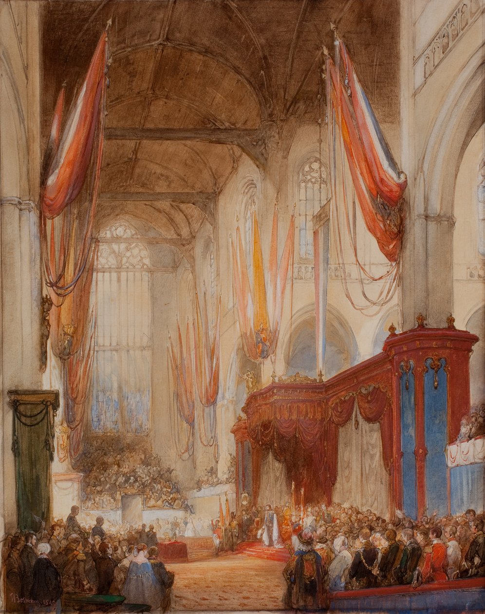 Inaugurace krále Viléma III. od Johannes Bosboom