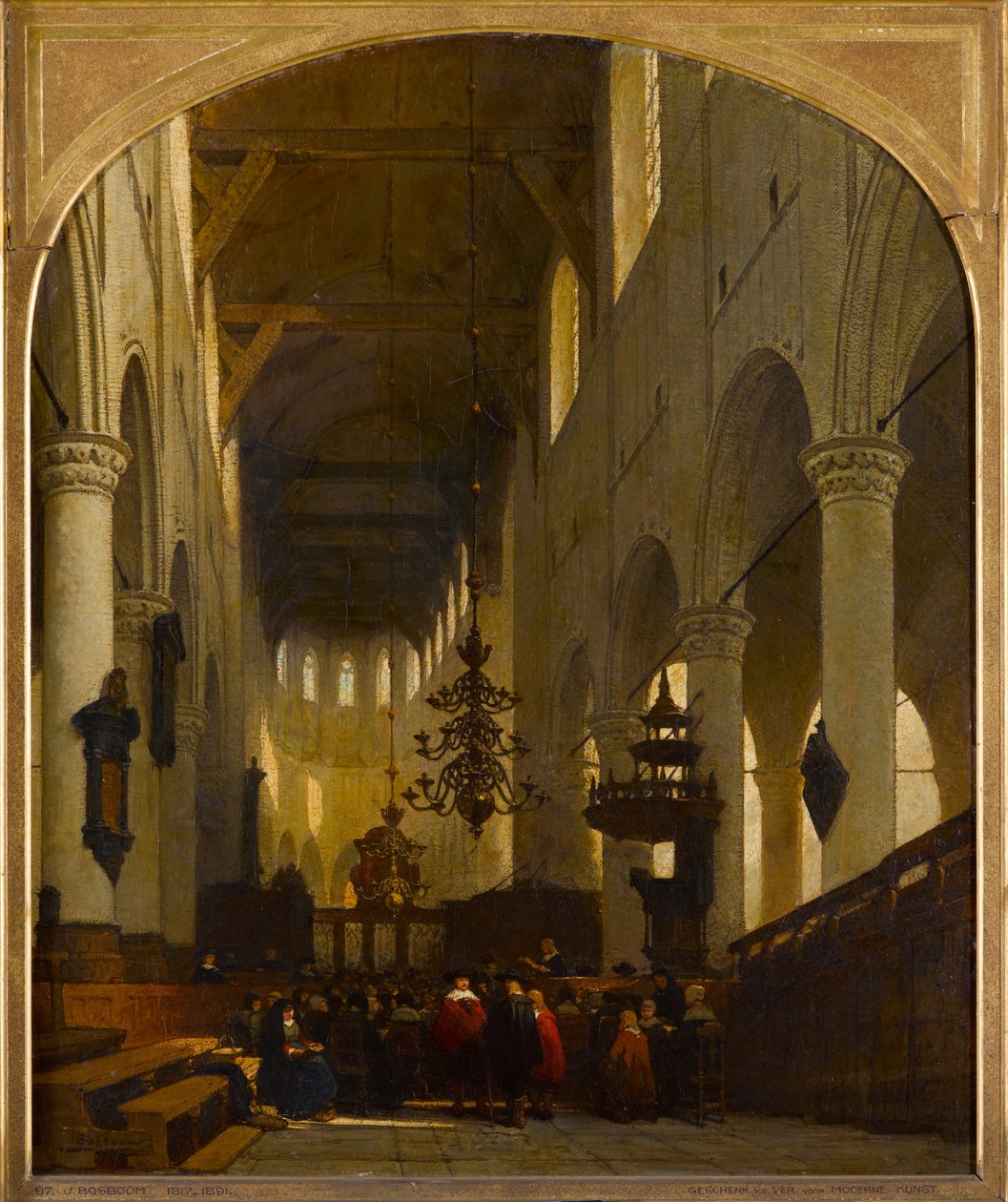 Pieterskerk v Leidenu od Johannes Bosboom