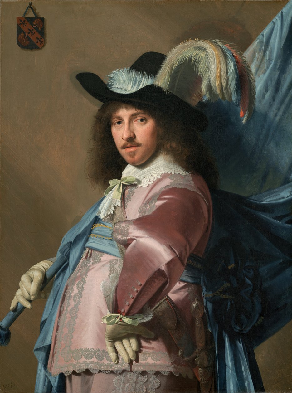 Andries Stilte jako standardní nositel od Johannes Cornelisz. Verspronck