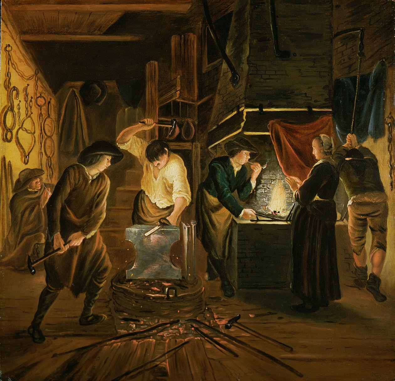 Kovářská kovárna od Johannes Dircksz van Oudenrogge