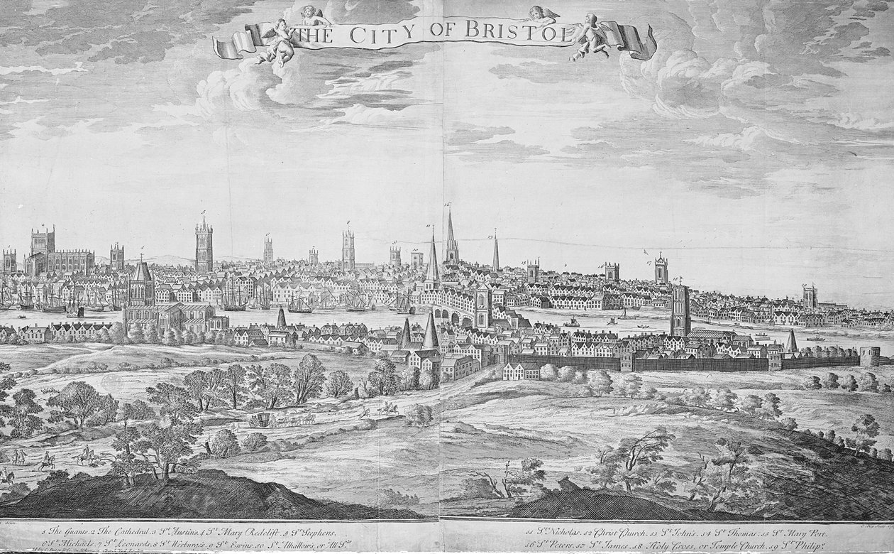 Město Bristol (s klíčem), 1717 od Johannes Kip
