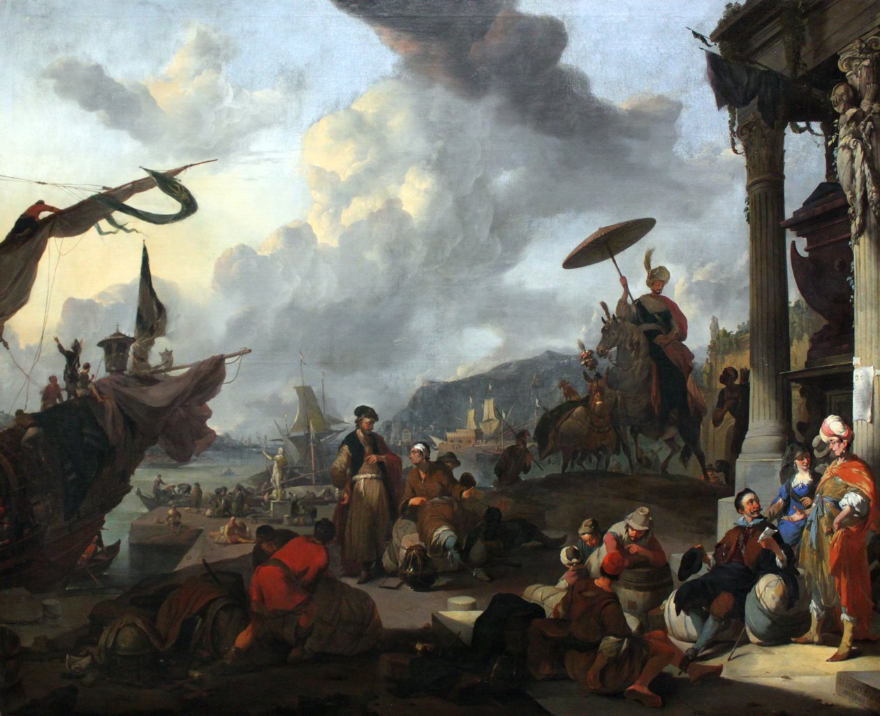 Středomořská přístavní scéna od Johannes Lingelbach