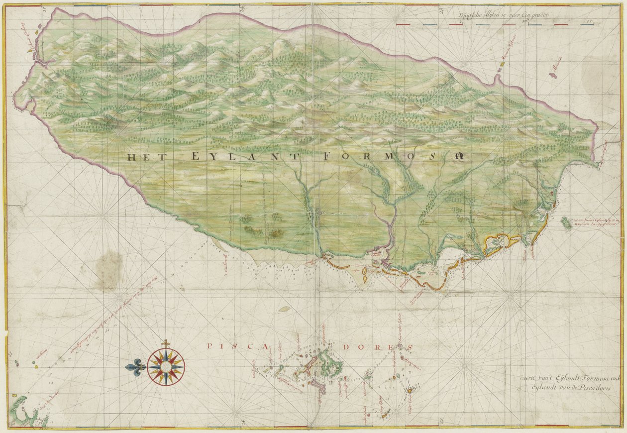 Ostrov Formosa a rybáři od Johannes Vingboons