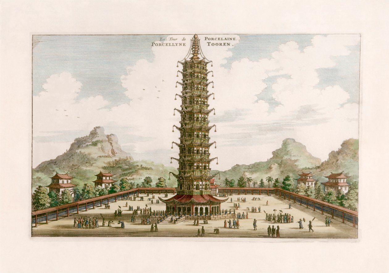 Porcelánová věž od Johannes (after) Nieuhof