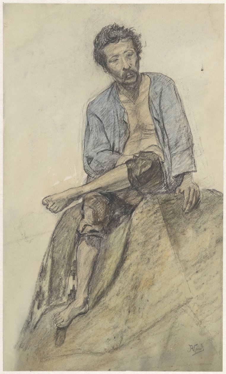 sedícího muže od Johannes Abraham Mondt