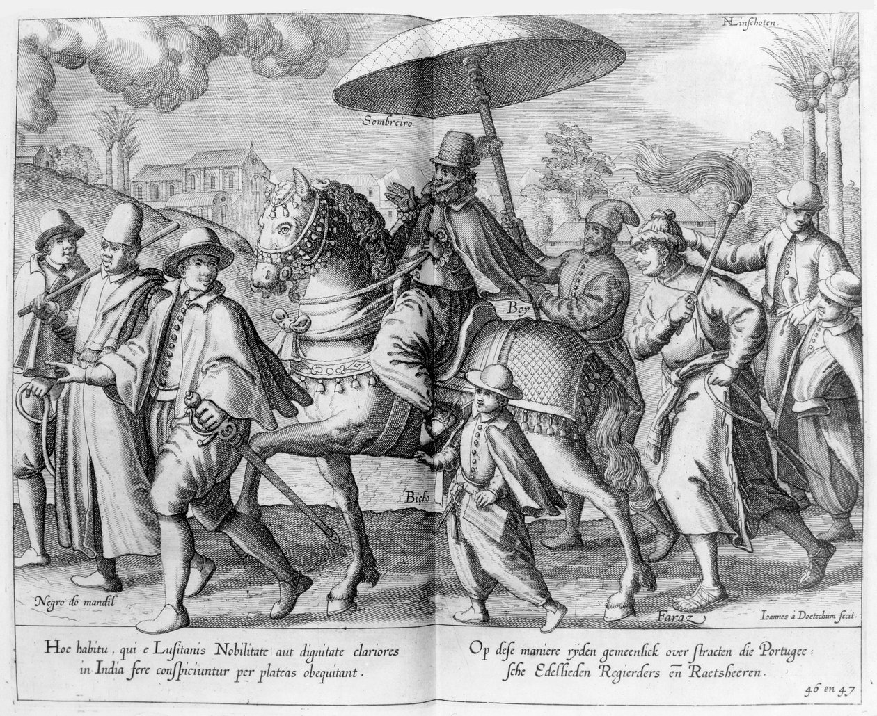 Portugalský hodnostář nebo šlechtic v Indii od Johannes Baptista van the Younger Doetechum