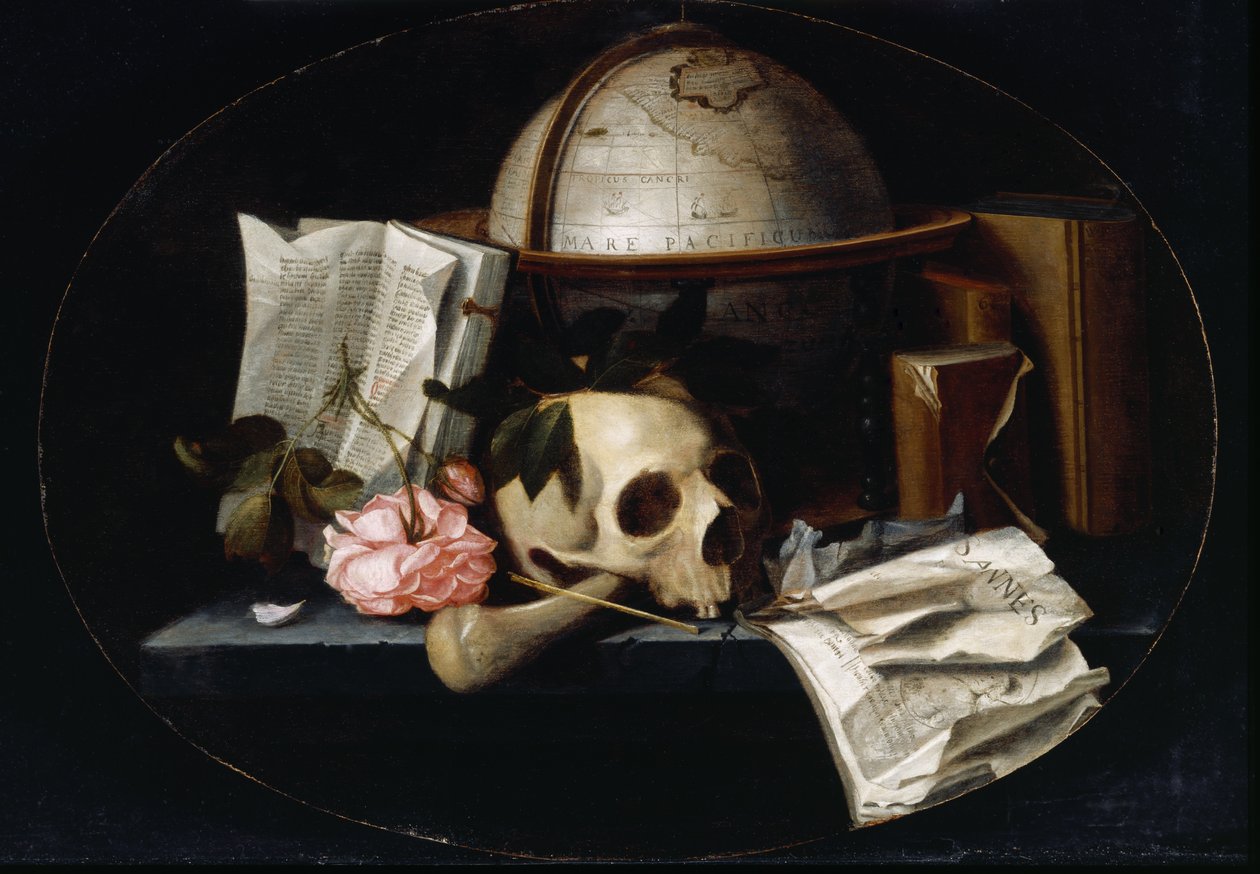 Vanitas Still Life, c.1655 (olej na dubovém panelu) od Johannes Borman