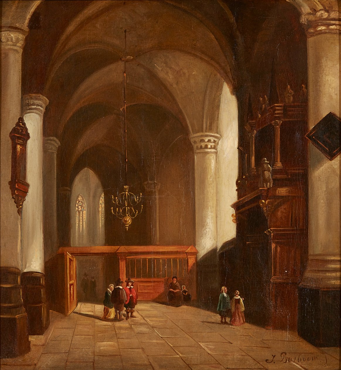 Interiér kostela (olej na plátně) od Johannes Bosboom