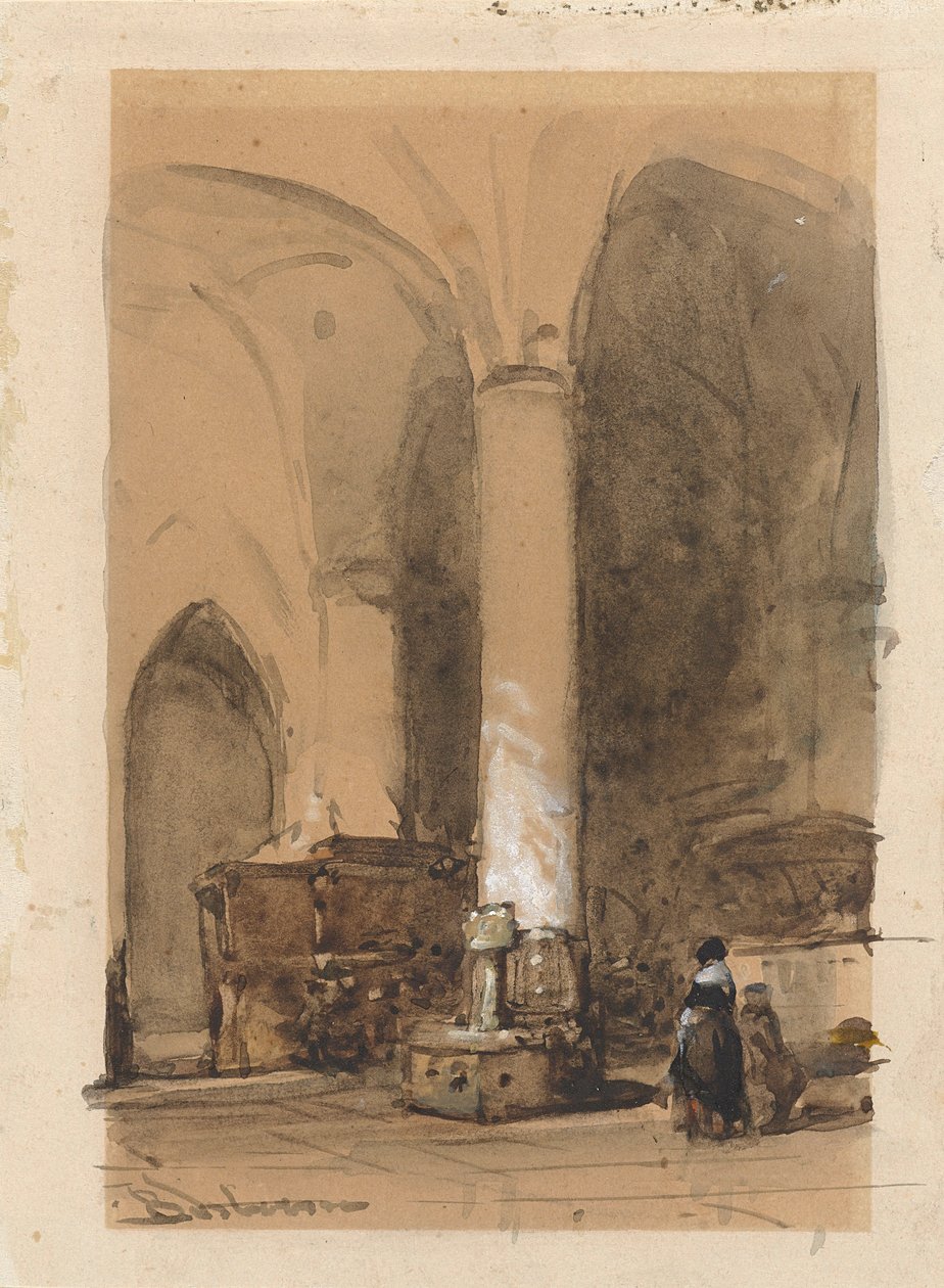 Interiér kostela Hattem od Johannes Bosboom