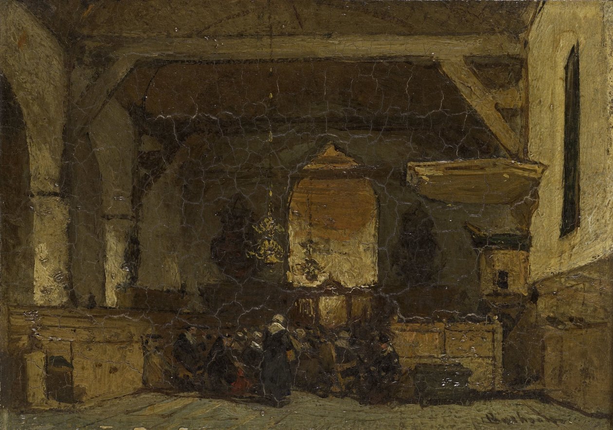 Interiér kostela v Maaslandu od Johannes Bosboom
