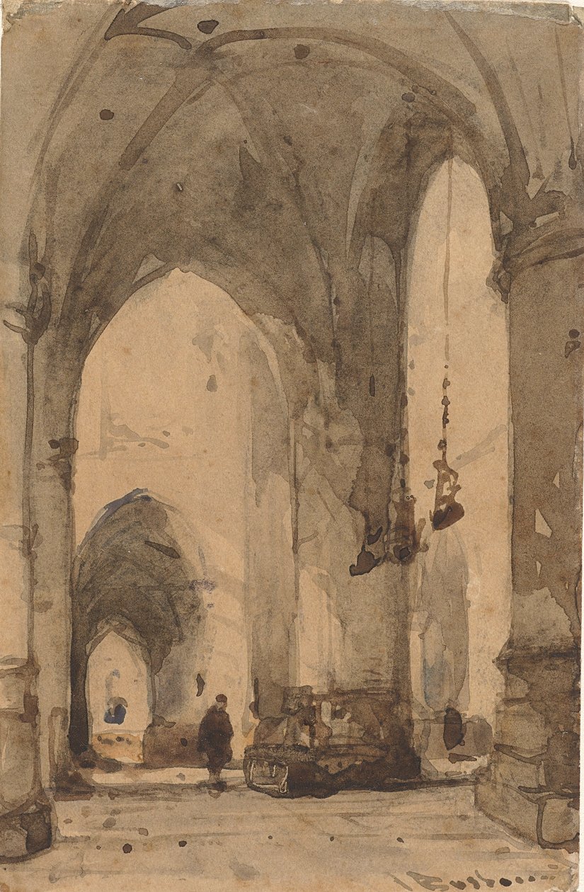Interiér kostela Sint-Bavokerk v Haarlemu od Johannes Bosboom