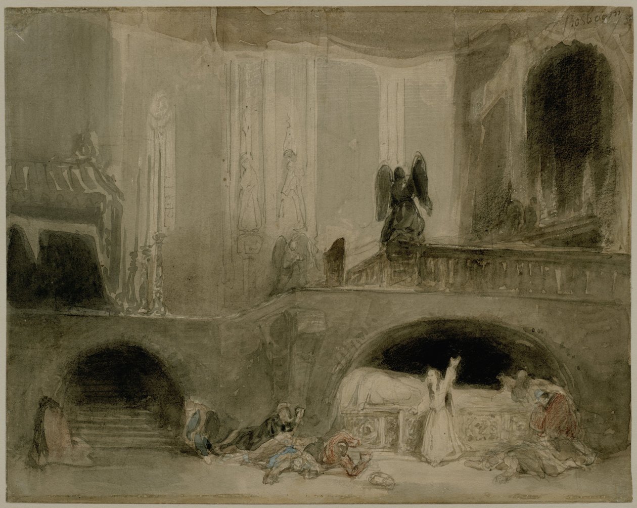 Scéna z opery Guido et Ginevra od Johannes Bosboom