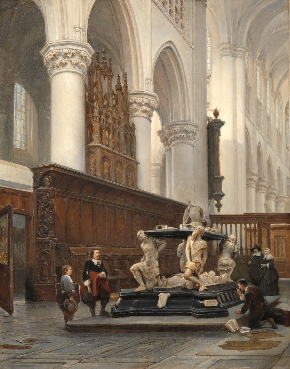 Sbor O.L.-Vrouwekerk v Bredě s hrobkou Engelberta II. z Nassau Sbor kostela Panny Marie v Bredě s hrobkou Engelberta II. z Nassau od Johannes Bosboom