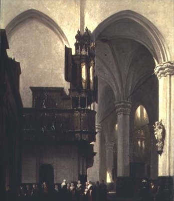 Nový kostel v Amsterdamu, kolem roku 1847 od Johannes Bosboom