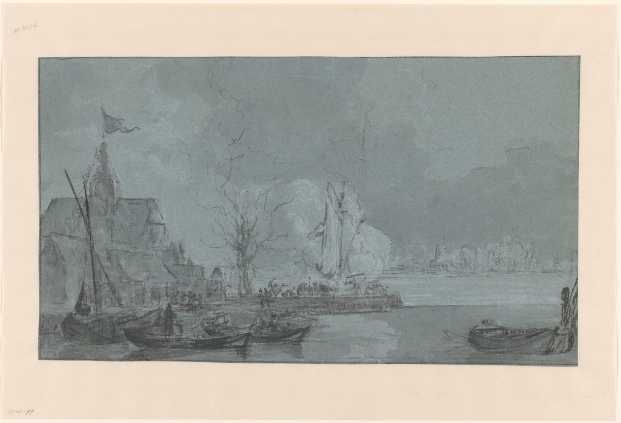 Poslední výstřel z Dordrechtu pro Francouze v Papendrechtu, 1813 od Johannes Christiaan Schotel