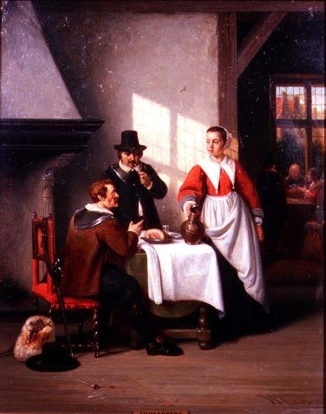 Interiér hospody (panel) od Johannes Christoffel Vaarberg