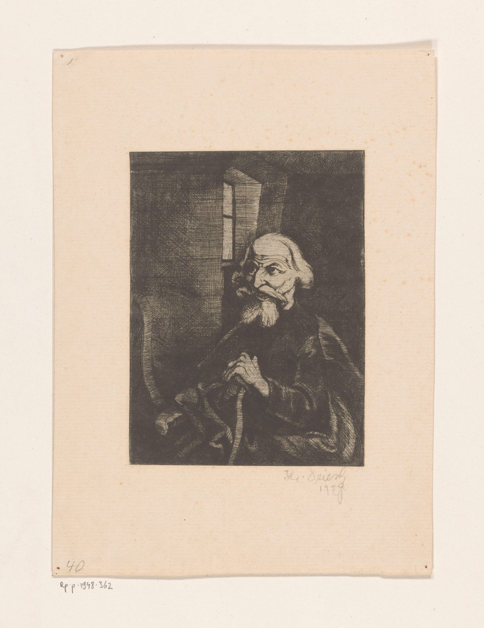 Starý sedící muž od Johannes Driesch (signed by artist)