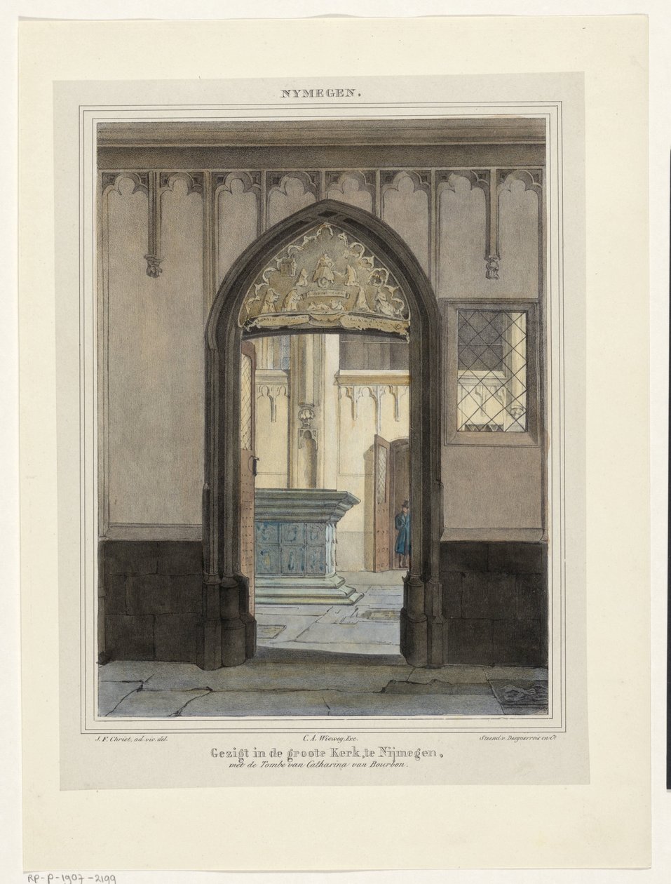 Pohled na hrob v Stevenskerk v Nijmegenu Pohled do Grote Kerk v Nijmegenu s hrobkou Kateřiny Bourbonské. (název na objektu) Nymegen. (název série na objektu) od Johannes Franciscus Christ