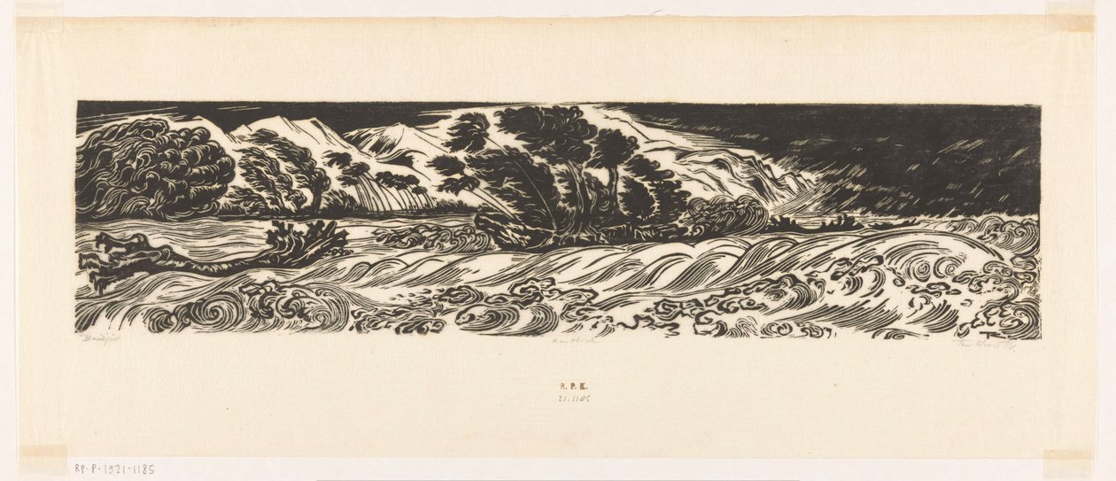 Bandjir (původní název na objektu) od Johannes Frederik Engelbert ten Klooster (signed by artist)