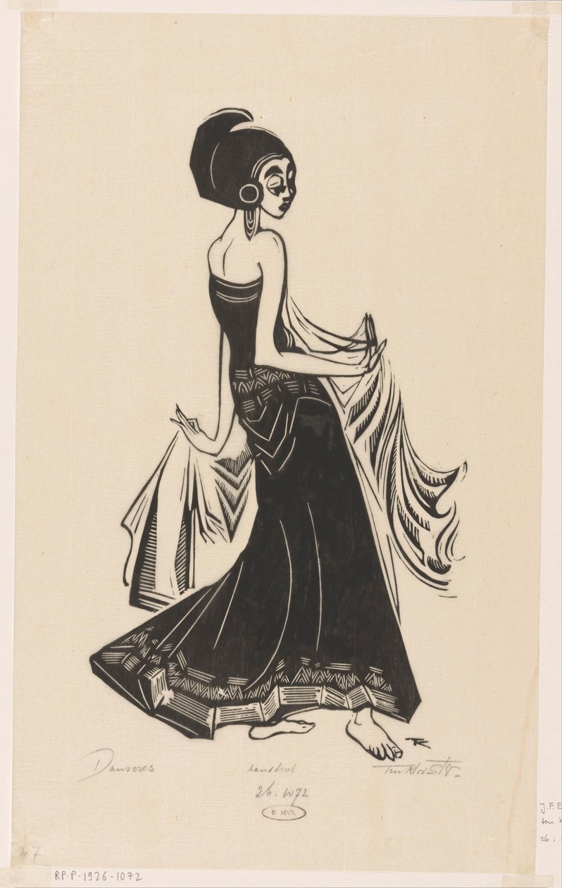 Danseres (původní název na objektu) od Johannes Frederik Engelbert ten Klooster (signed by artist)