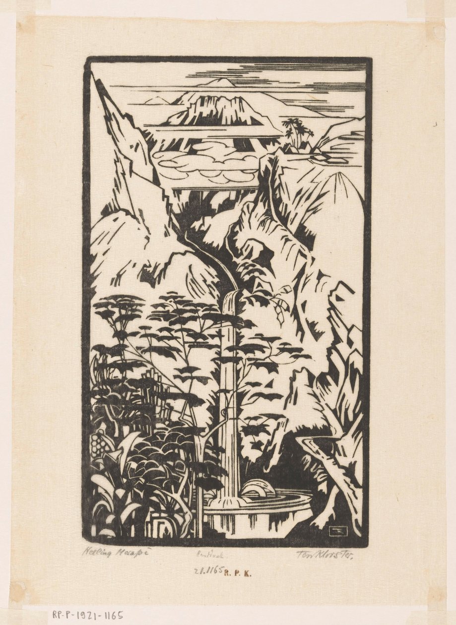 Helling Merapi (původní název na objektu) od Johannes Frederik Engelbert ten Klooster (signed by artist)