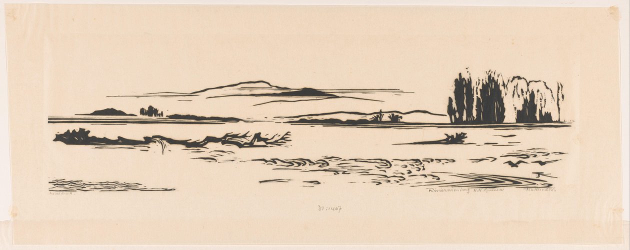 Riviermonding N. N. Guinea (původní název na objektu) od Johannes Frederik Engelbert ten Klooster (signed by artist)