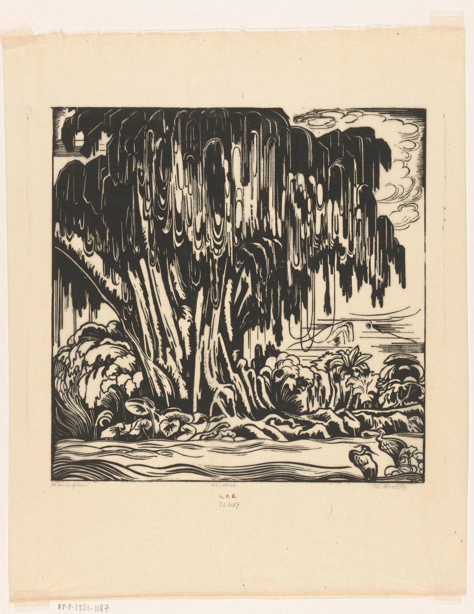 Waringin (původní název na objektu) od Johannes Frederik Engelbert ten Klooster (signed by artist)