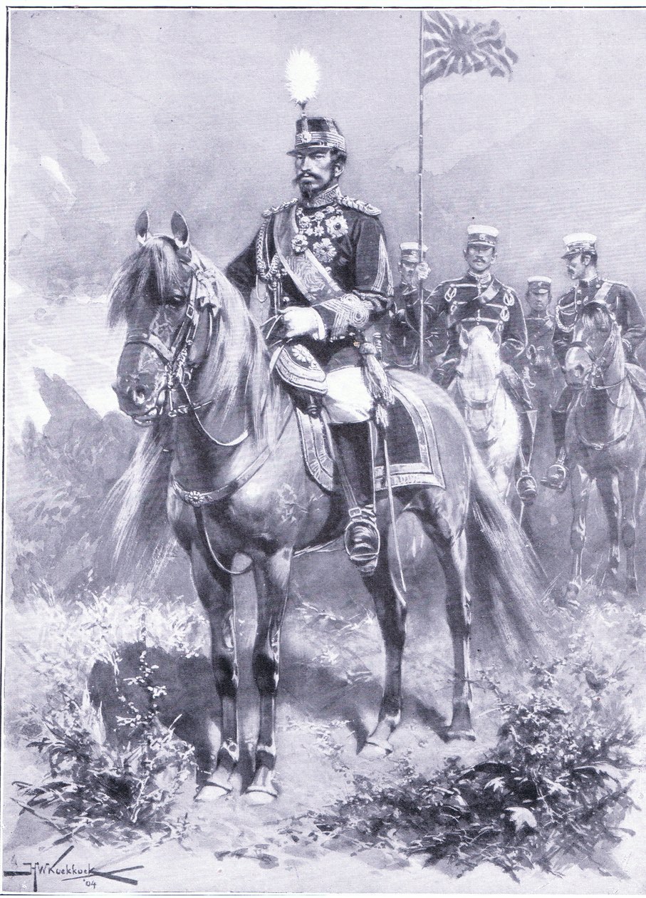 Jeho Imperial Majesty: The Emperor of Japan, ilustrace z Cassells History of the Russo-Japanese War Vol 1, c.1900 od Johannes Hermann Barend Koekkoek