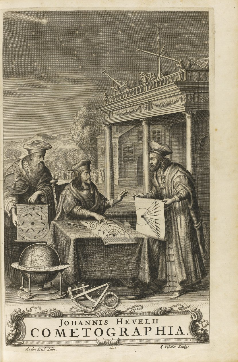 Cometography. Frontispis, 1668 od Johannes Hevelius