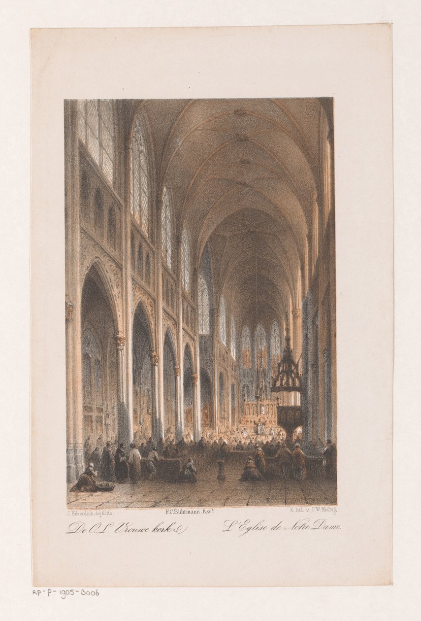 Interiér kostela Onze Lieve Vrouwe v Amsterdamu Kostel Panny Marie (název na předmětu) od Johannes Hilverdink