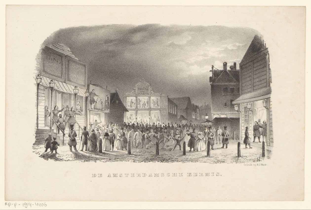Veletrh na Botermarkt v Amsterdamu Amsterdamský veletrh (název na objektu) od Johannes Hilverdink