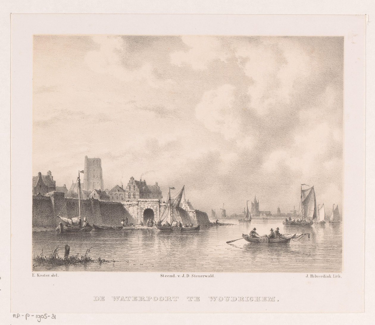 Vodní brána ve Woudrichem Vodní jezírko ve Woudrichemu (název na objektu) od Johannes Hilverdink