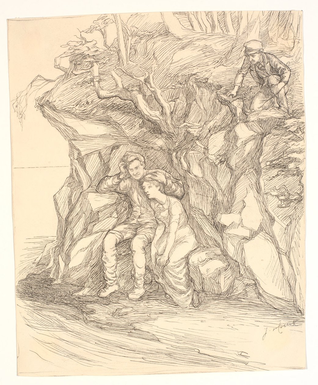 Ilustrace k Alfredu Tennysonovi "Enoch Arden" od Johannes Holbek