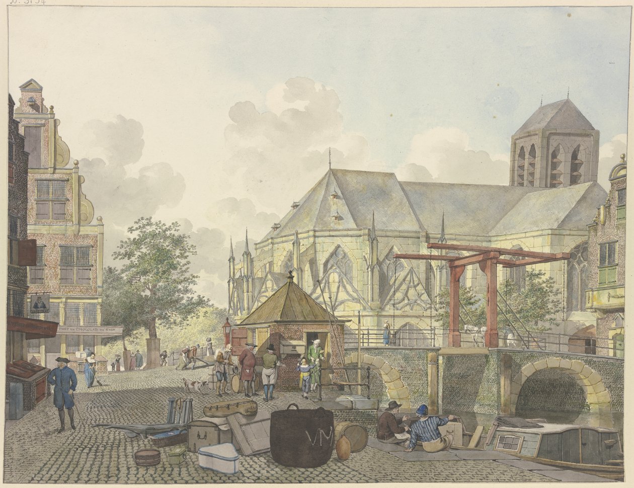 Stavidlo u kostela, s celnicí od Johannes Huibert Prins