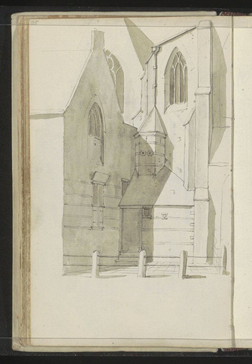 Boční pohled na Grote Kerk v Hoornu od Johannes Huibert Prins