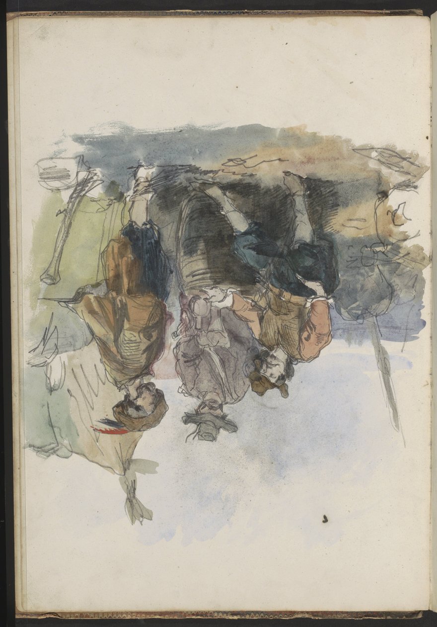 Tři muži na nábřeží od Johannes Huybertus van Hove Bzn