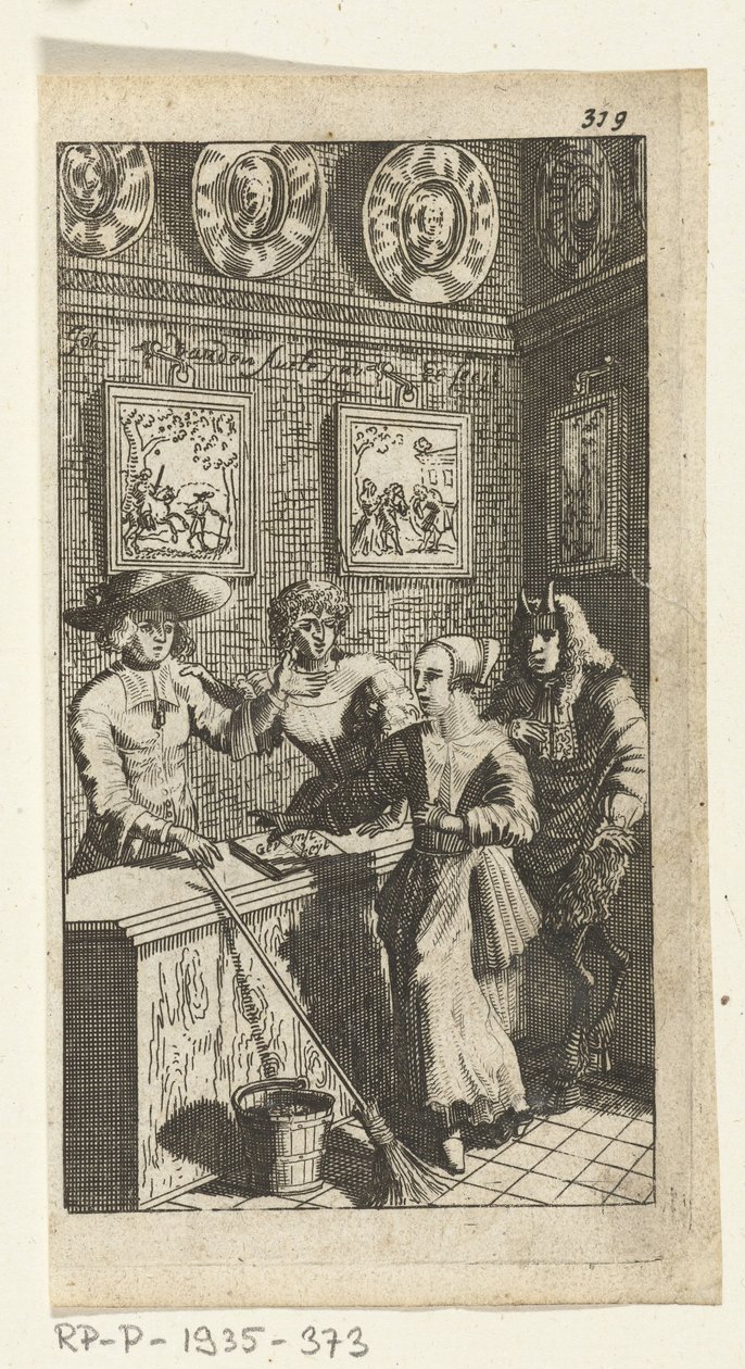 Předstíraný ďábel Knižní ilustrace pro Simon de Vries, Seven Duyvelen vládnoucí a sloužící Hedendaeghsche Dienstmaegden, Amsterdam, 1682 od Johannes Jacobsz van den Aveele