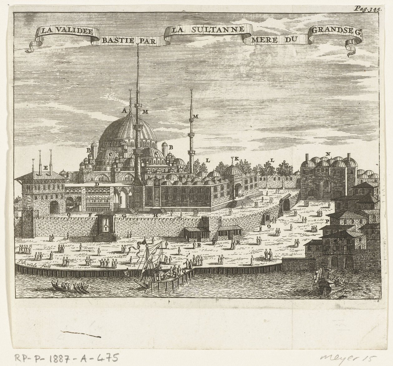 Pohled na Yeni Cami La validee bastie par la sultanne mere du grandseg. (název na objektu) od Johannes Jacobsz van den Aveele